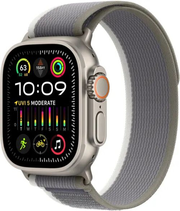 Watch Ultra 2 GPS + Cellular, 49mm Titanium Case with Green/Grey Trail Loop - S/M