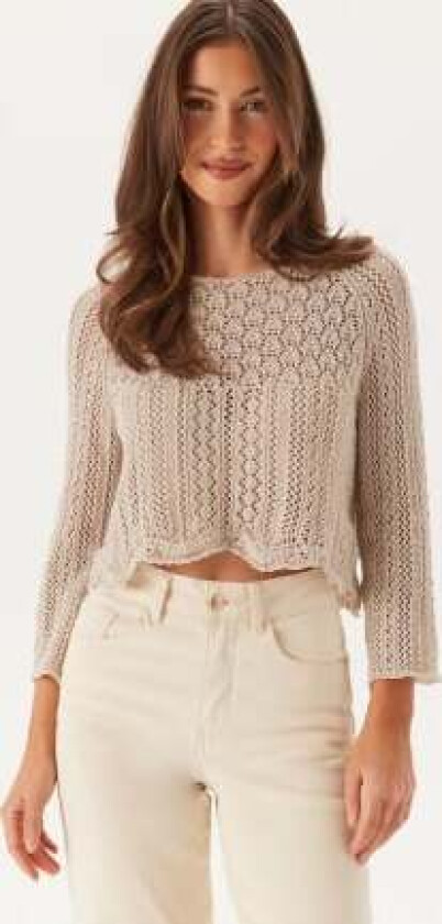 Onlnola Life 3/4 Pullover Knit Feather Gray L