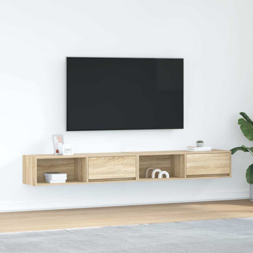 TV-benker 2 stk sonoma eik 100x31x25,5 cm konstruert tre