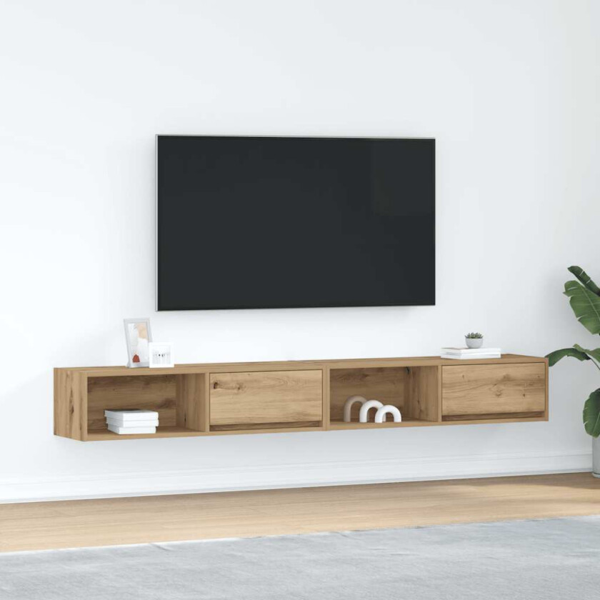 TV-benker 2 stk artisan eik 100x31x25,5 cm konstruert tre