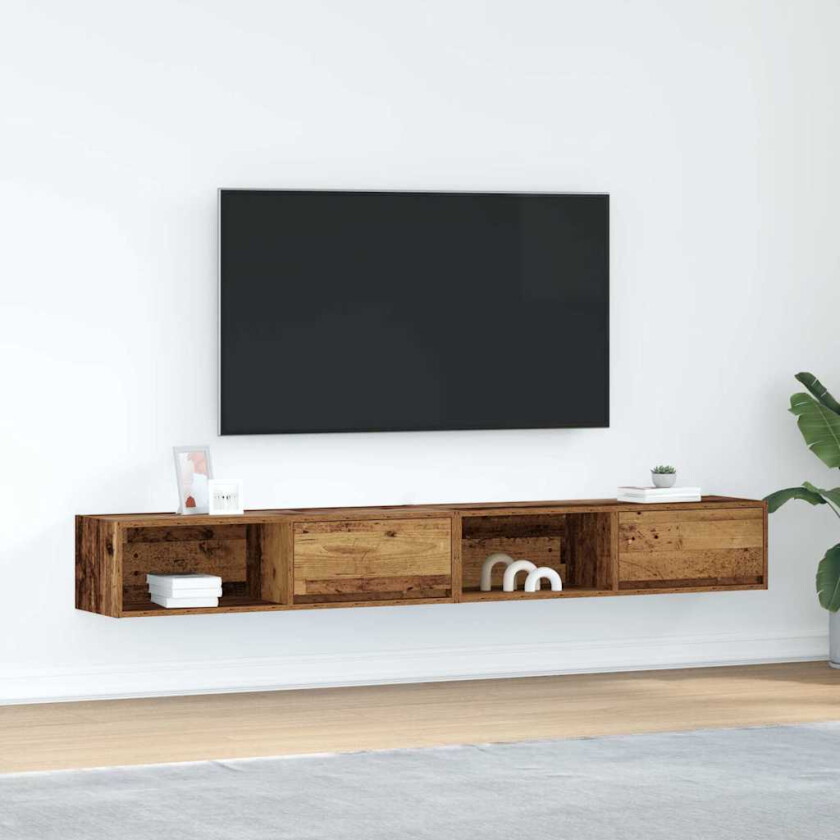 TV-benker 2 stk gammelt tre 100x31x25,5 cm konstruert tre