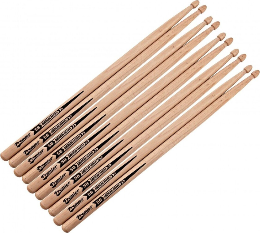 5B American Hickory Trommestikker 5-Pars Pakke