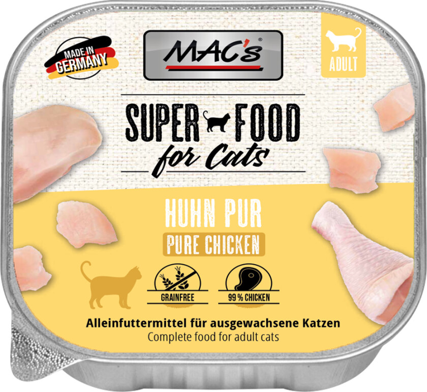 Økonomipakke MAC's katteskål 32 x 100 g - Ren kylling