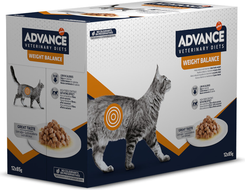 20 + 4 gratis! 24 x 85 g Advance Veterinary Diets Feline - Weight Balance