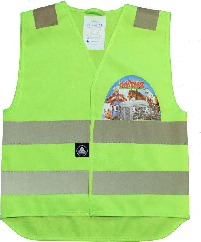 Refleksvest Gråtass grønn xs 4-6år
