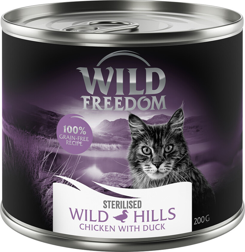 Adult Sterilised 6 x 400 g - kornfri oppskrift - Wild Hills Sterilised - And & Kylling