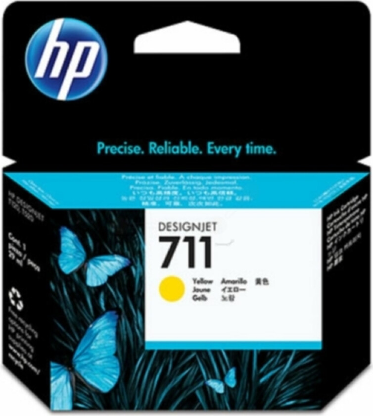 Hp Blekk Gul 711, 29ml - Dj T120 - 3-pack