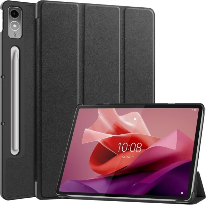 For Lenovo Tab P12 Tri-fold Stand Tablet Case - Black Black