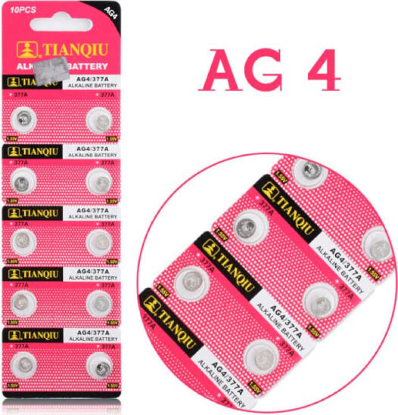 Alkalisk Knappcellbatteri SR66 / V377 / AG4 / LR626 Storpack Silver