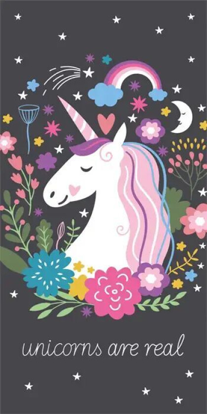 Badehåndkle barn - Unicorn motiv - 70x140 cm – Lekker og myk kvalitet