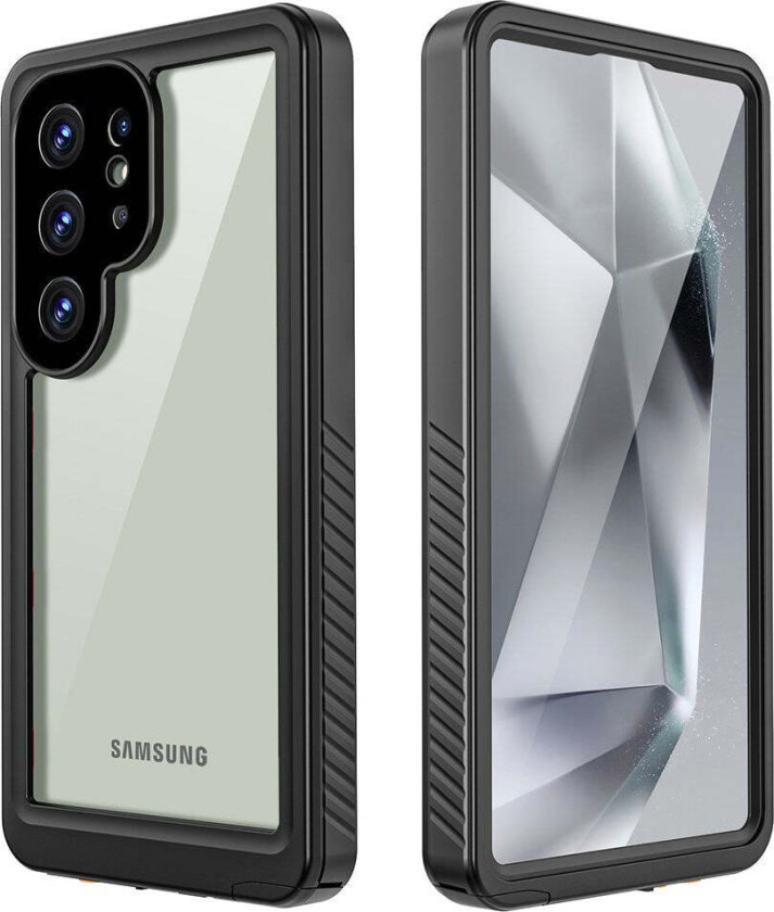 Samsung Galaxy S25 Ultra Redpepper IP68-Sertifisert Vanntett Deksel - Svart / Gjennomsiktig