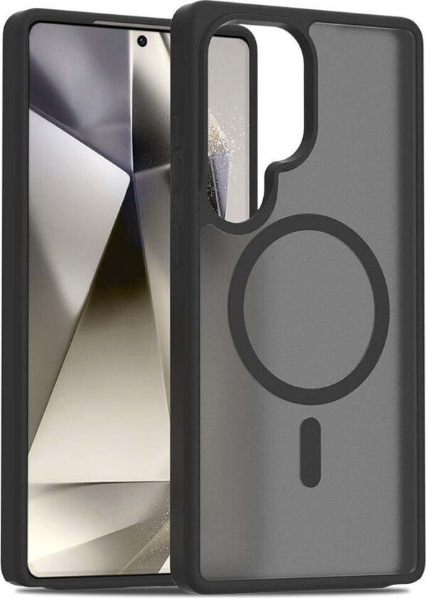 Samsung Galaxy S25 Ultra Matt Hybrid Deksel - MagSafe Kompatibel - Svart / Gjennomsiktig