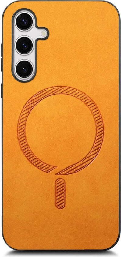 Samsung Galaxy S25 Kunst Skinn Deksel - MagSafe Kompatibel - Oransje