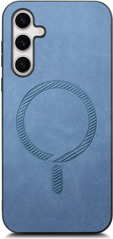 Samsung Galaxy S25 Kunst Skinn Deksel - MagSafe Kompatibel - Blå