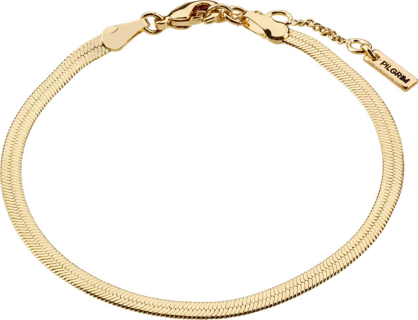 JOANNA flatt snake chain armbånd, gullbelagt