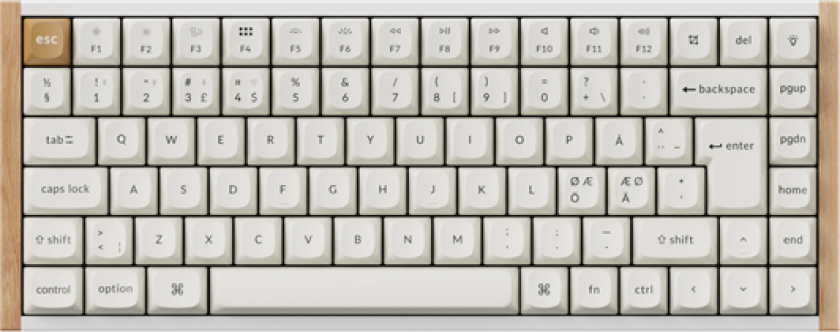 K2 HE SE Wireless Tri-Mode Hot Swap QMK Gateron 2.0 Purple Magnetic Switch Wood White - Gamingtastatur - Nordisk - Hvit