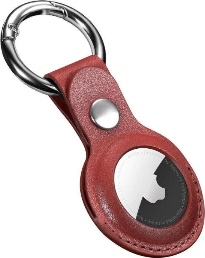 Icarer Icarer Leather Nappa Naturskinnveske For Airtag Rød (Wmat01-Rd)