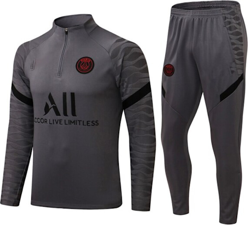 Paris, Atletico Madrid, Inter Milan, Liverpool, Marseille Brasilien Langermet Trøye, Treningsdress for Voksne og Barn, Sett Grå grey