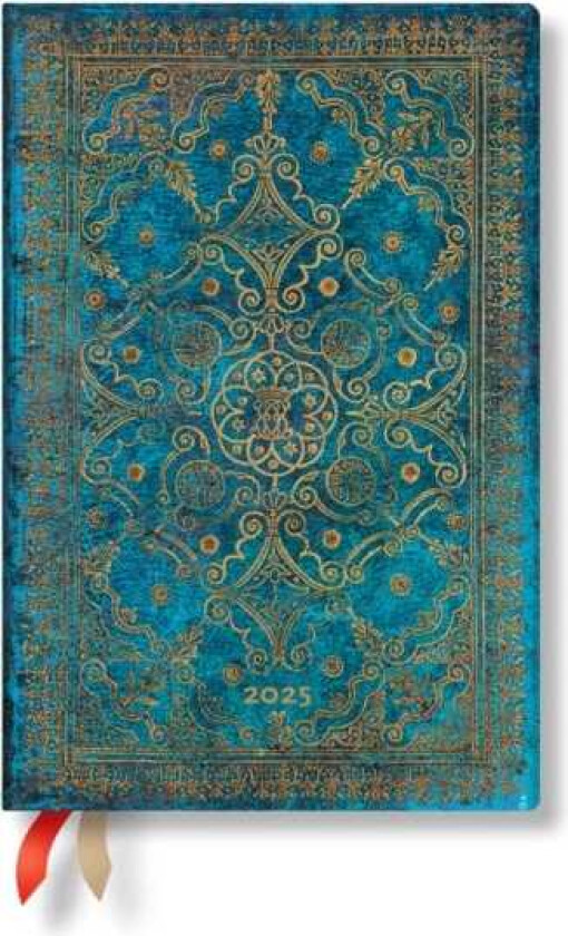 Azure (Equinoxe) Mini 12month Verso Hardback Dayplanner 2025 (Elastic Band Closure)