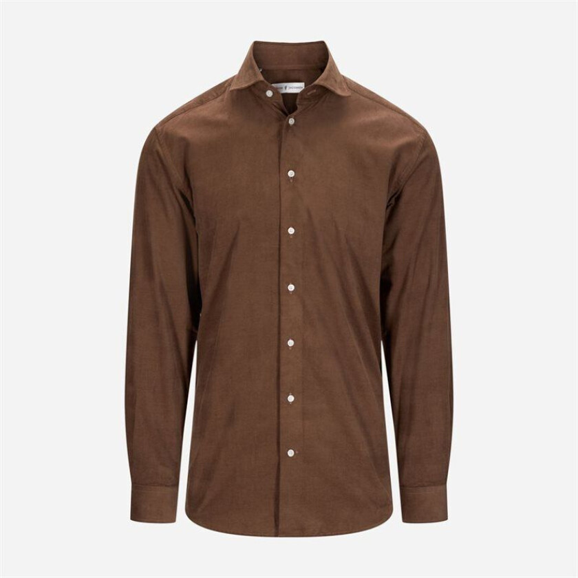 Corduroy Regular Shirt - Brown Brun L