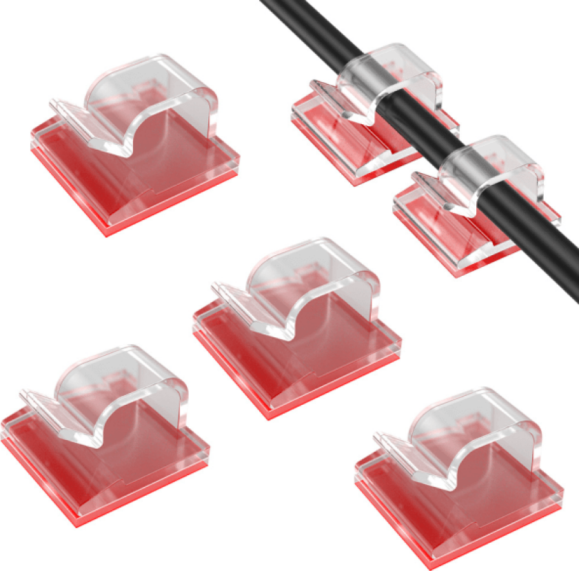 100 stk kabelklips utendørs lysklips ledningsarrangør selvklebende