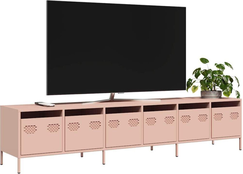 TV-benk rosa 202x39x43,5 cm kaldvalset stål