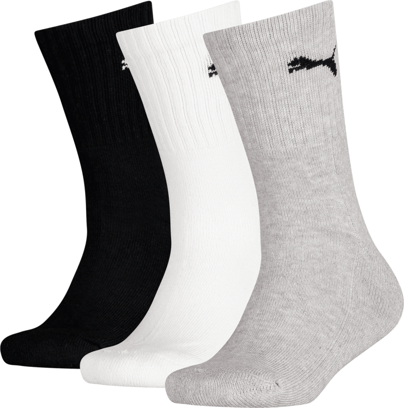 Crew Sock 3P, sokker, barn Grey/White/Black