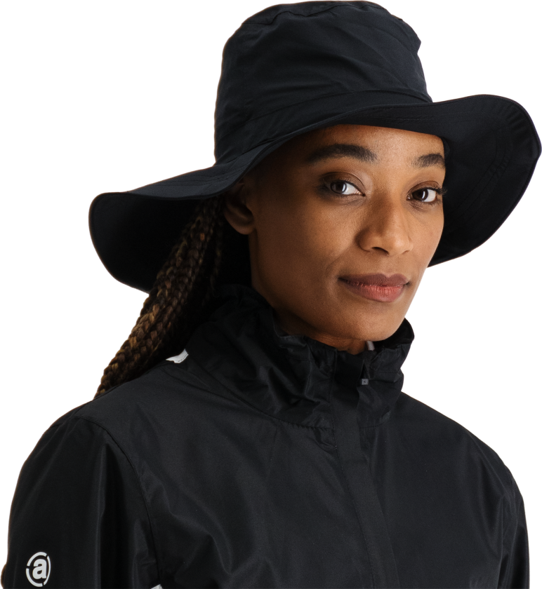 Links Rainhat, regnhatt unisex BLACK