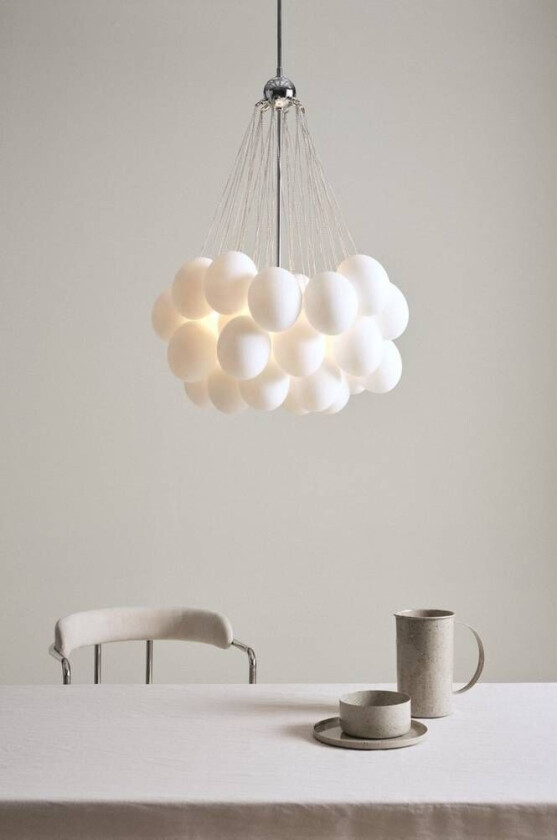37 taklampe Krom/opalglas