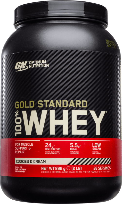 100 % Whey Gold Standard 908 g, myseprotein Cookies & Cream