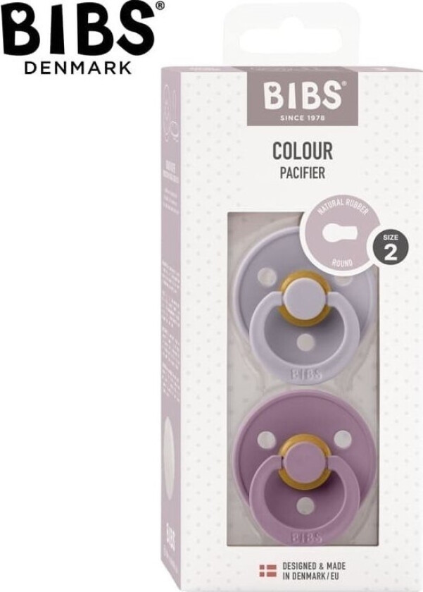 Smekker Smekker Farge 2-Pak Fossil Grå & Mauve M Hevea Gummismokk