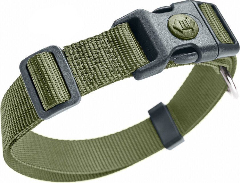 HUNTER Halsbånd London, olivengrønn - Vario Plus Str.L: 34-56 cm Halsomfang, B 20 mm