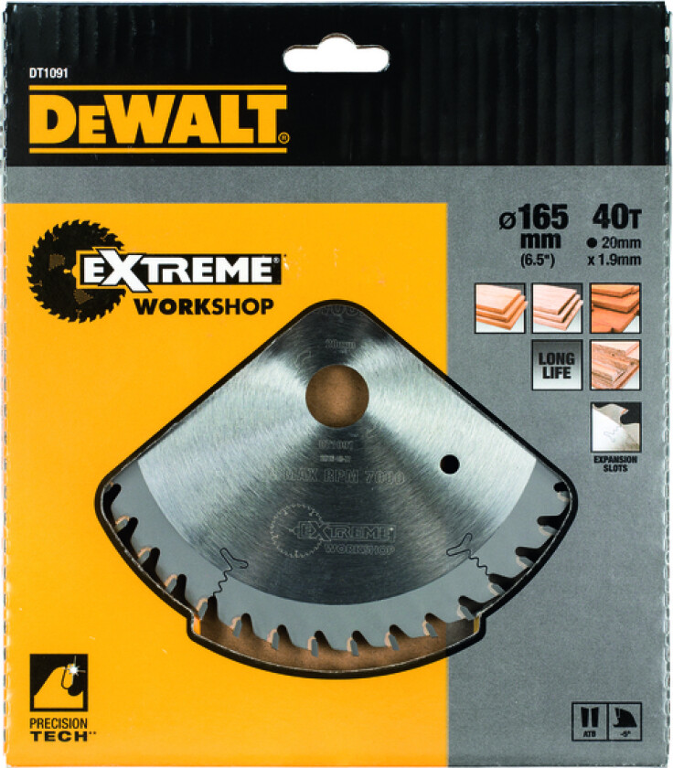 Bilde av Sagblad 165x20x40t 2mm dt1091 dw for oppladbar