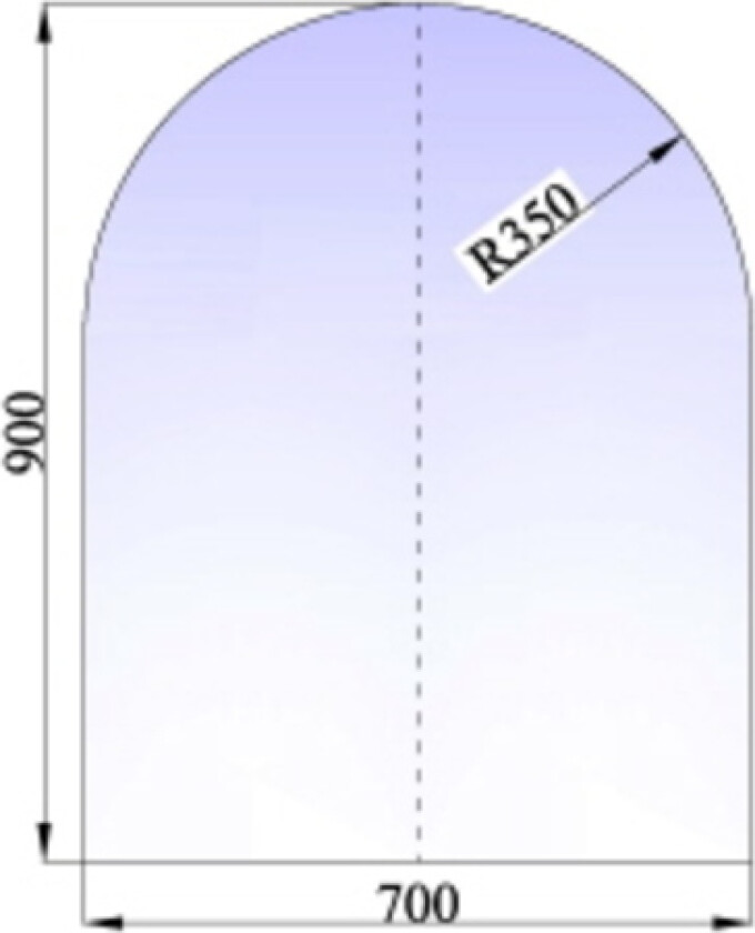 Gulvplate 700x900 halvrund 1 mm lakk sort stål