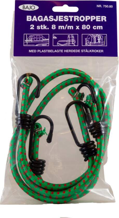 Bagasjestropp 80 cm med stålkrok