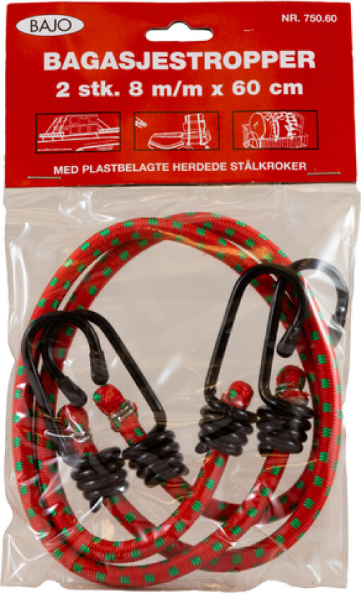 Bagasjestropp 60 cm med stålkrok