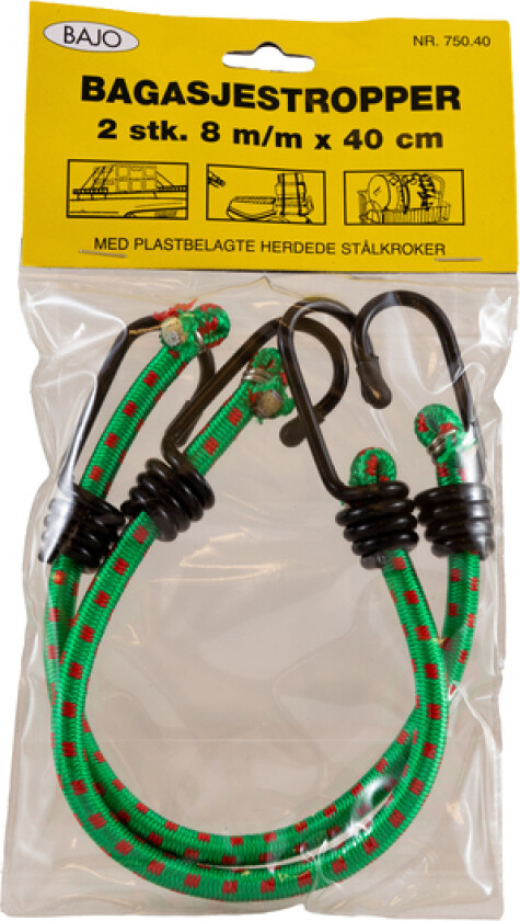 Bagasjestropp 40 cm med stålkrok