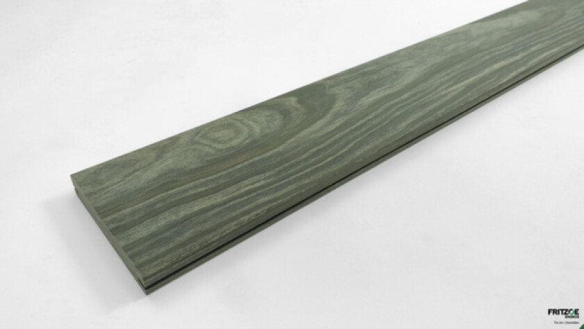 Terrassebord accoya beiset radiata furu 26x146 mm m/sidespor grå