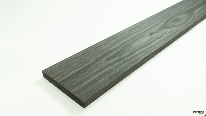 Terrassebord accoya beiset radiata furu 26x146 mm u/sidespor grå