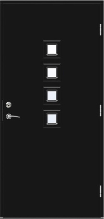 Dørsett eco michigan 9x21h svart ncss 9000-n klart glass
