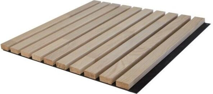 Spilepanel solid+ 24x600x2390 mm 10 spiler 21x43 mm fingerskjøtt eik hvitpigmentert