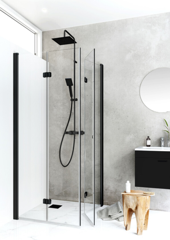 Dusjhjørne igloopro fold 80x80 sort