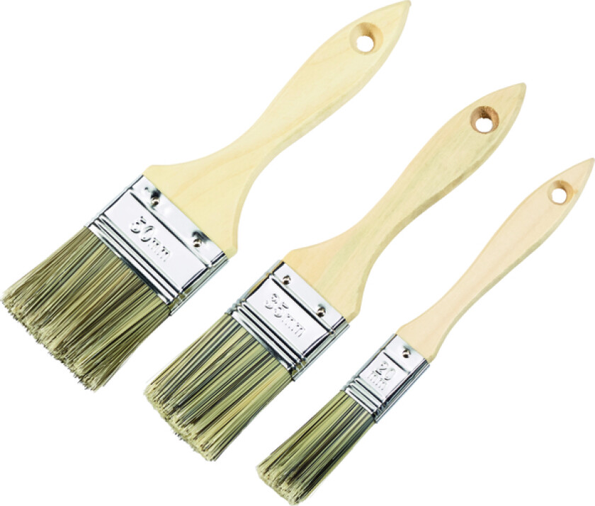 Penselsett 3 stk med treskaft