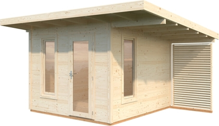 Hagestue grace 8,1+4,14 m2 utvendig areal: 8,7+4,1 m2.