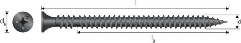 Gipsskrue robust fosf 3,9x32mm ph2 a1000