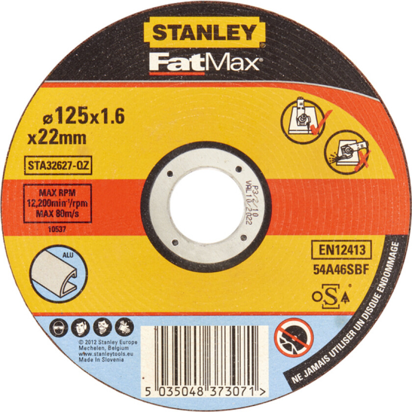 Kappeskive 125x22,2x1.6mm sta32627 aluminium