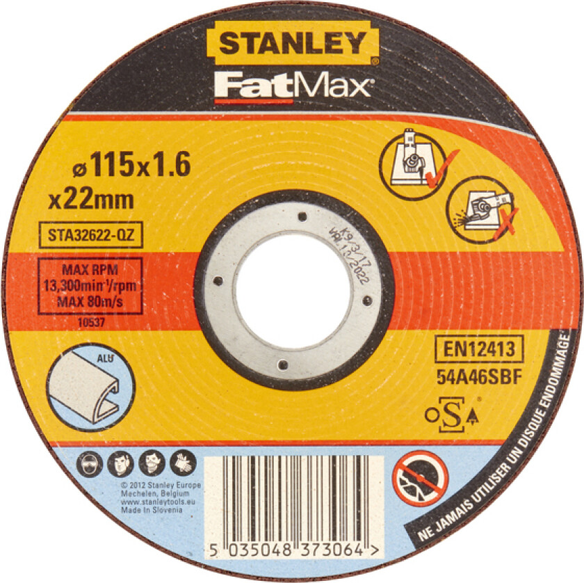 Kappeskive 115x22,2x1.6mm sta32622 aluminium