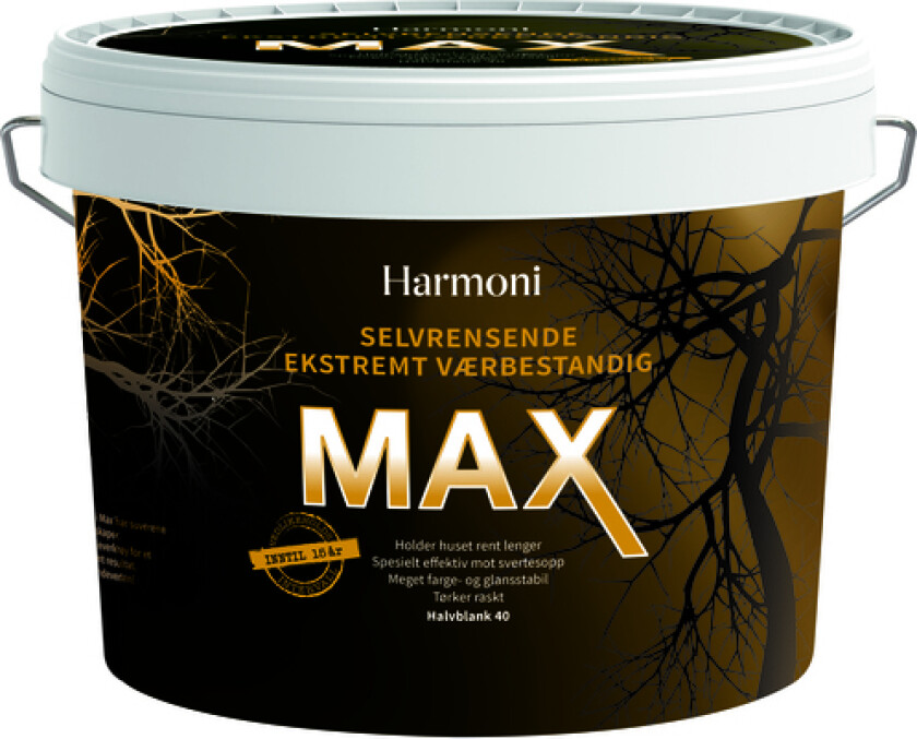 Eksteriørmaling max selvrensende hvit 9l