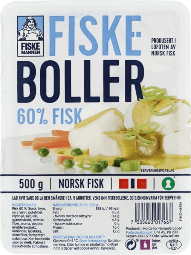 Fiskeboller i Kraft 500g