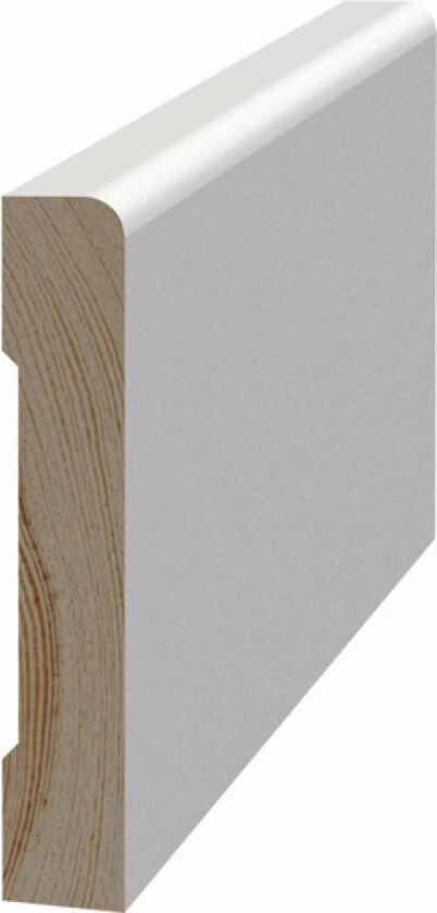 Fotlist furu glatt hvitmalt 12x070x4400